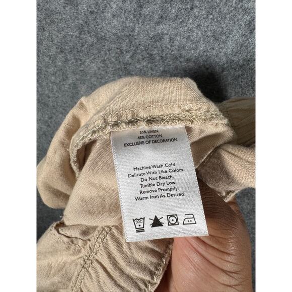 Eddie Bauer Pants Women XL Linen Blend Drawstring Straight leg‎ Relax Vacation - Picture 7 of 8